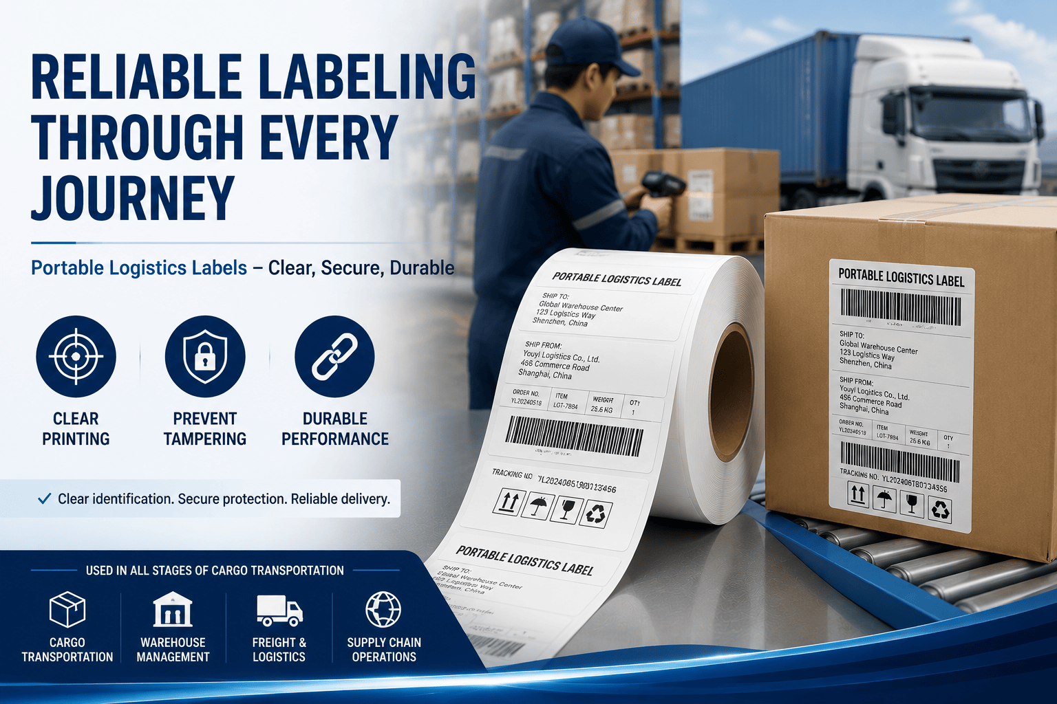 Youyi Group Logistics Label Manufacturer | Durable Anti-Tamper Shipping Labels for Cargo Transportation